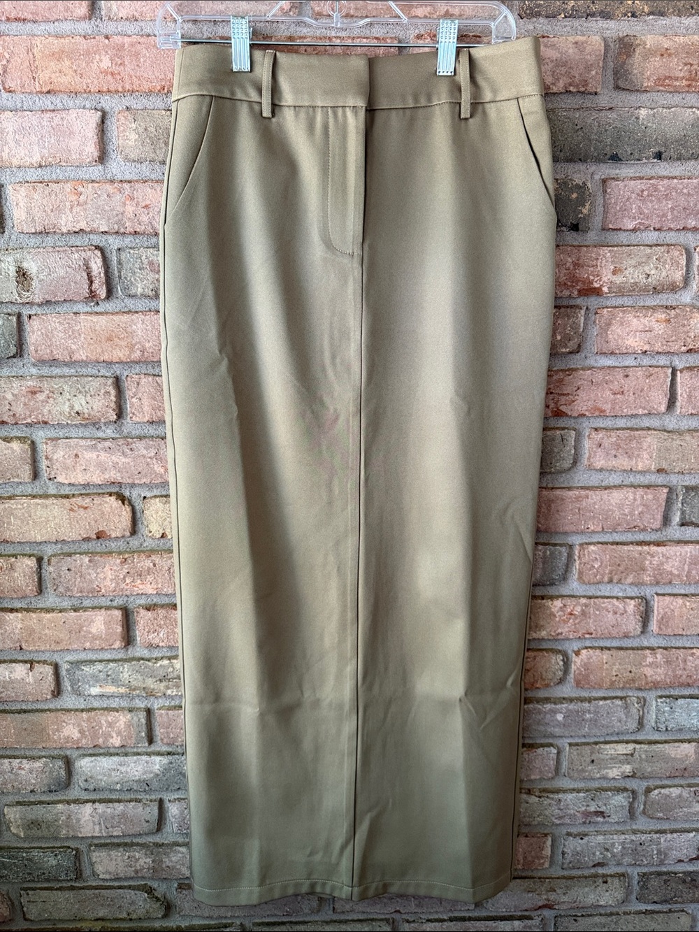 Classic Olive Green Maxi Pencil Skirt